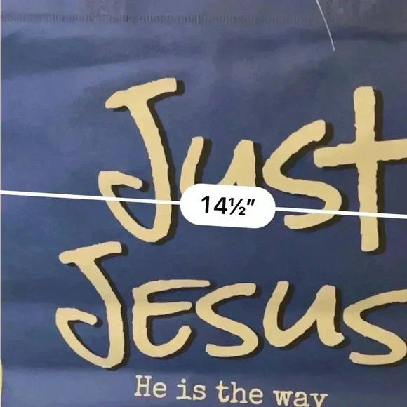 🆕 Four Blue Just Jesus Reusable Tote Bags - Picture 4 of 6